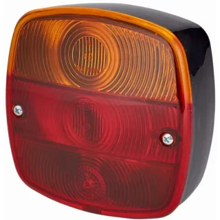 Rear light square, 12/24V, red/orange, bolt on, 120x52x120mm,   2SD002514161 Hella