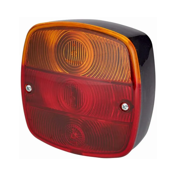 Aizmugurējais lukturis kvadrātveida, 12/24V, sarkans/oranžs, pieskrūvēts, 120x52x120mm, 2SD002514161 Hella