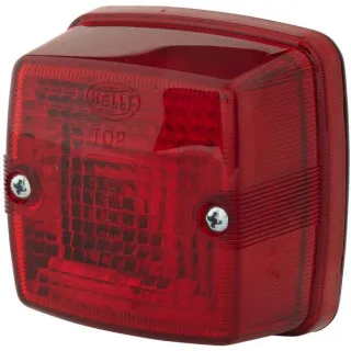 Rear light square, 12/24V, red, bolt on, 84x51x84mm,   2SA003014051 Hella