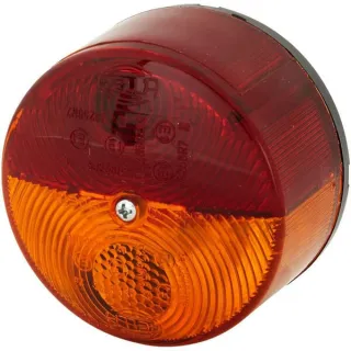 Rear light round, 24V, red/orange, bolt on,  82mm,   2SW003185041 Hella