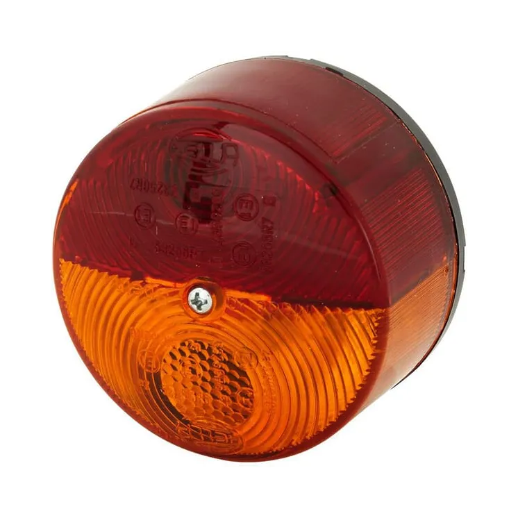 Rear light round, 24V, red/orange, bolt on,  82mm,   2SW003185041 Hella