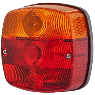 Rear light square, 12/24V, red/orange/white, bolt on, 121x56x121mm,   2SE002578701 Hella