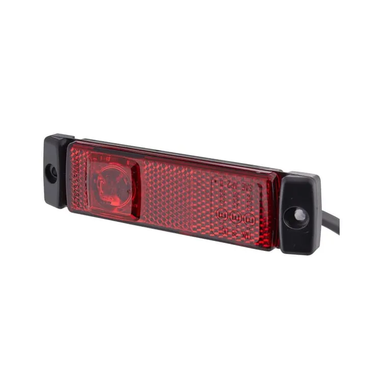 Marker light LED, 1.20W, rectangular, 24V, red, bolt on, 130x32x1 LED,   2TM008645951 Hella