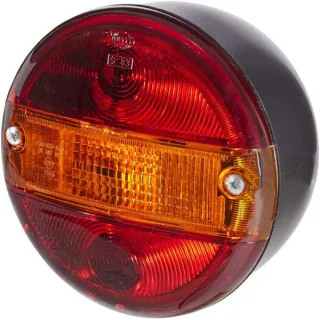 Rear light round, 12/24V, amber/red, bolt on,  140mm,   2SE001685201 Hella