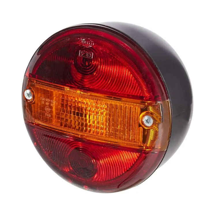 Rear light round, 12/24V, amber/red, bolt on,  140mm,   2SE001685201 Hella