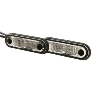 Marker light LED, 0.50W, rectangular, 12/24V, white, bolt on, 79x1 LED,   2PF959590202 Hella 2PF959590401