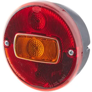 Aizmugurējais lukturis apaļš, 12V, sarkans/oranžs, skrūvējams, 115mm, 2SD001679001 Hella