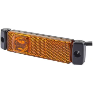 Marker light LED, 1.20W, rectangular, 24V, yellow, bolt on, 130x32mm, Quick-link, 1 LED,   2PS008645611 Hella