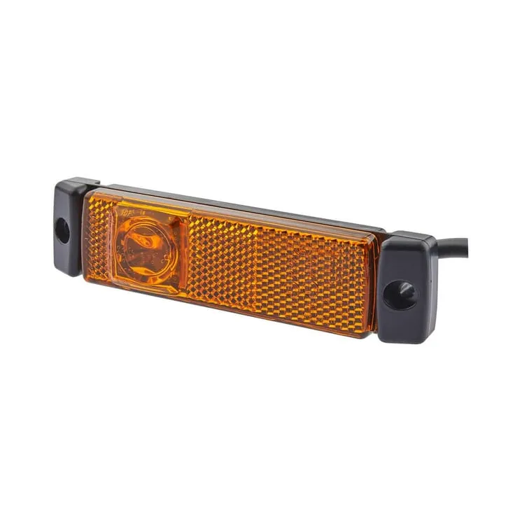 Marker light LED, 1.20W, rectangular, 24V, yellow, bolt on, 130x32mm, Quick-link, 1 LED,   2PS008645611 Hella