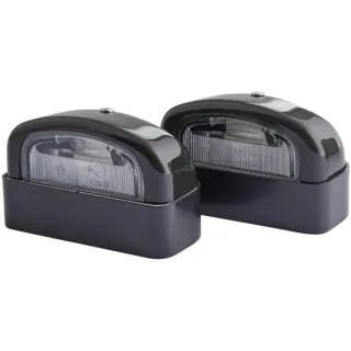 Number plate light 5W, rectangular, 12V, transparent, bolt on, 105x63mm, Blade terminal,   2KA001386281 Hella