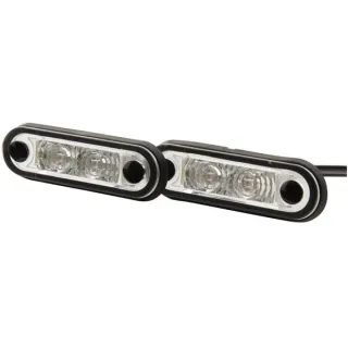Marker light LED, rectangular, 12/24V, red, bolt on, 78x2 LED's,   2XA959790401 Hella
