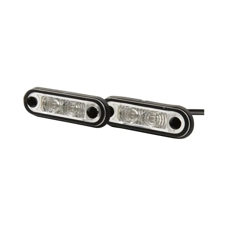 Marker light LED, rectangular, 12/24V, red, bolt on, 78x2 LED's,   2XA959790401 Hella