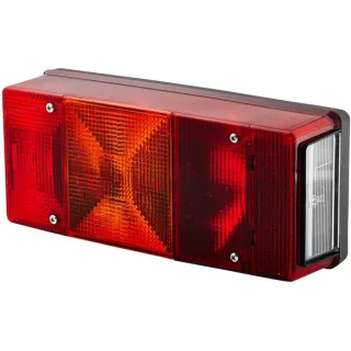 Aizmugurējais lukturis LH taisnstūrveida, 12V, sarkans/oranžs, pieskrūvēts, 246x66x108mm, 2SE007547011 Hella
