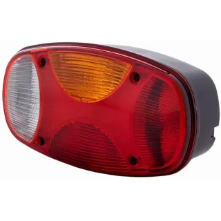 Aizmugurējais lukturis RH taisnstūrveida, 12V, sarkans/balts/dzintars, skrūvējams, 225x122mm, 2VP343640041 Hella