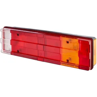 Rear light RH rectangular, 12/24V, amber/transparent/red, bolt on, 465x54x134mm,   2VP008204101 Hella