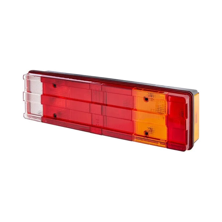 Rear light RH rectangular, 12/24V, amber/transparent/red, bolt on, 465x54x134mm,   2VP008204101 Hella