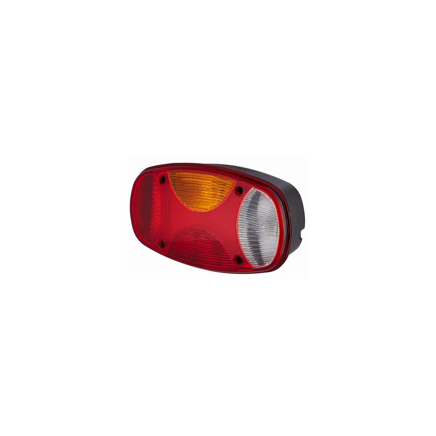 Aizmugurējais lukturis LH taisnstūrveida, 12V, sarkans/balts/dzintars, skrūvējams, 225x122mm, 2VP343640051 Hella
