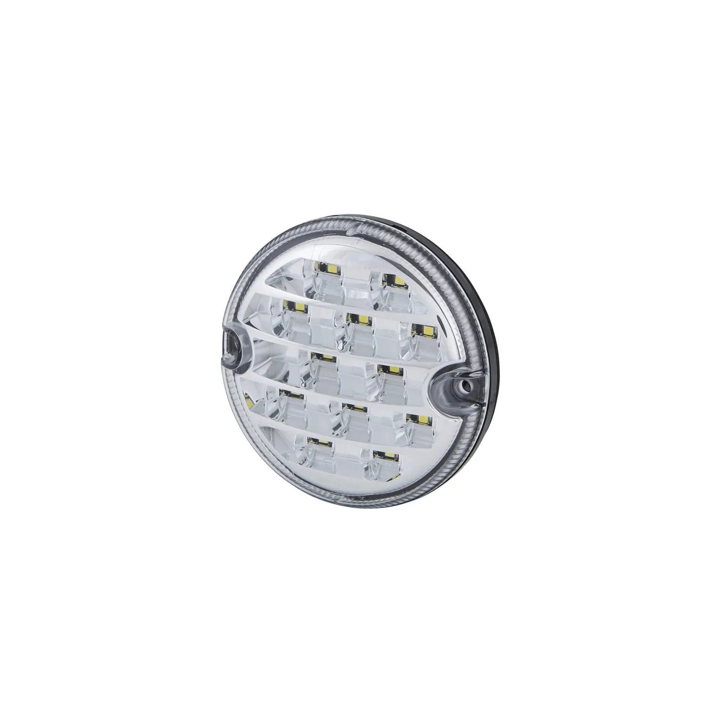 Atpakaļgaitas gaismas diode, apaļa, 10/30 V, caurspīdīga, pieskrūvējama, 95 mm, 17 LED, 2ZR357028041 Hella