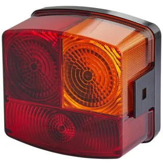 Aizmugurējais lukturis RH kvadrāts, 12V, dzintars/sarkans, pieskrūvēts, 95x54,5x90mm, 2SD002776241 Hella 2SD002776287 VPM3725