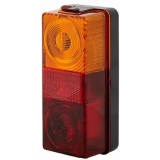 Aizmugurējais lukturis taisnstūrveida, 12/24V, sarkans/oranžs, skrūvējams, 170x64x75mm, 2VA998531031 Hella 7700032054