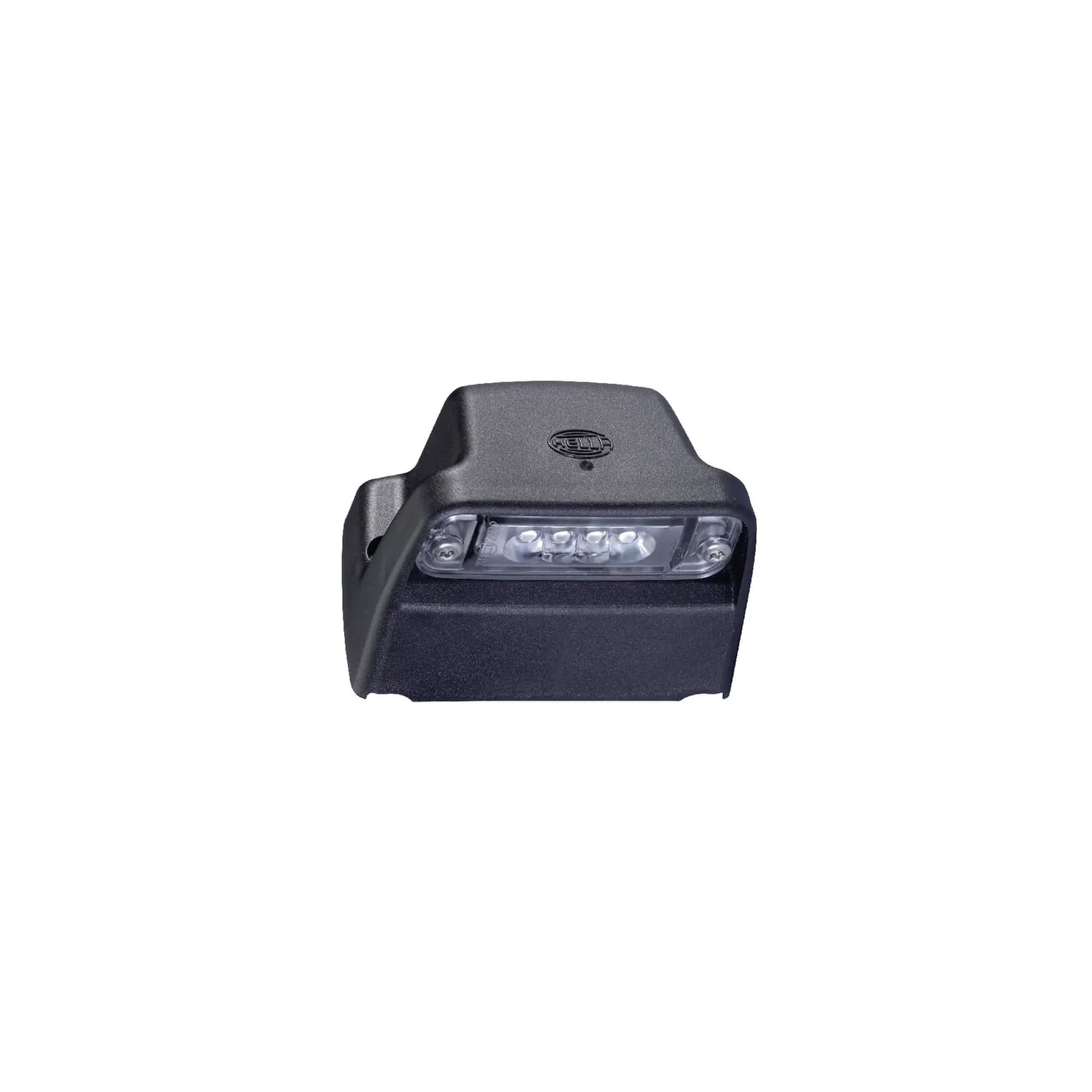 Number plate light LED, rectangular, 12V, transparent, bolt on, 93x63x66.2mm, Blade terminal, 4 LED's,   2KA010278421 Hella