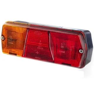 Aizmugurējais lukturis LH taisnstūrveida, 12/24V, sarkans/oranžs/dzintars, skrūvējams, 201x71x76mm, 2SE001680291 Hella