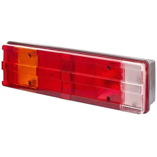 Rear light LH rectangular, 12/24V, amber/transparent/red, bolt on, 465x54x134mm,   2VD008204111 Hella