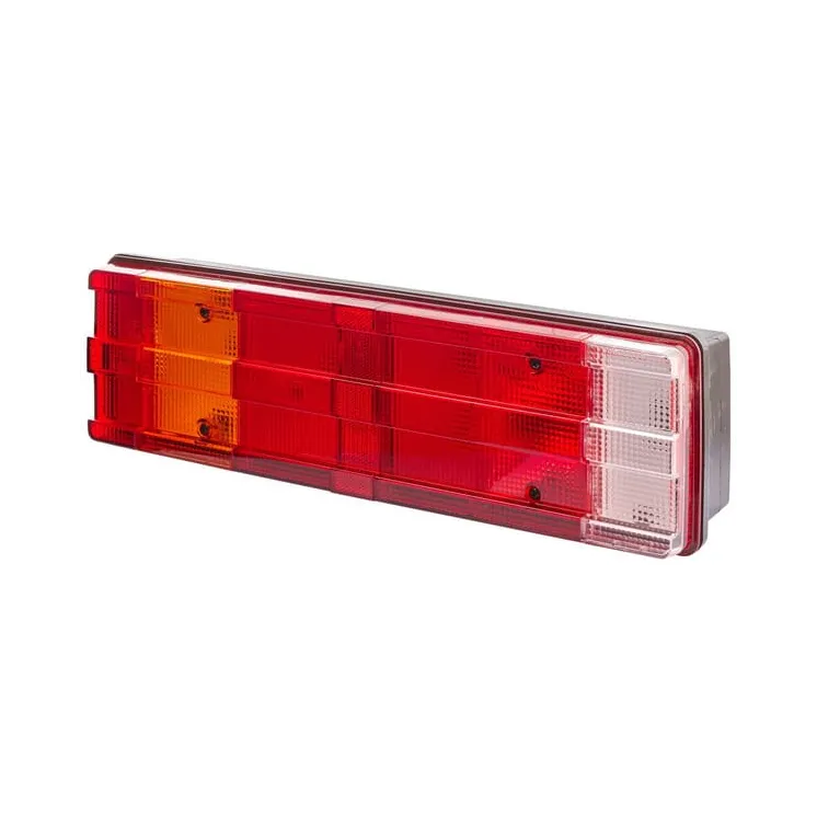 Rear light LH rectangular, 12/24V, amber/transparent/red, bolt on, 465x54x134mm,   2VD008204111 Hella