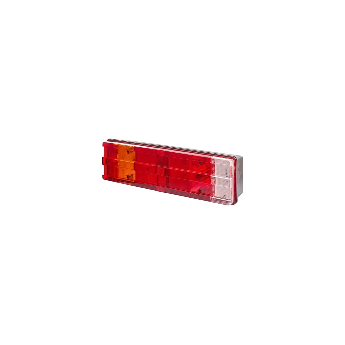 Rear light LH rectangular, 12/24V, amber/transparent/red, bolt on, 465x54x134mm,   2VD008204111 Hella