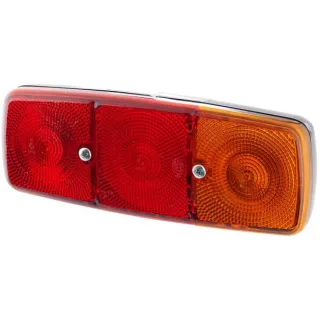 Aizmugurējais lukturis RH taisnstūrveida, 12/24V, sarkans/oranžs, pieskrūvēts, 282x76x105mm, 2SD001699061 Hella