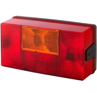 Aizmugurējais lukturis RH taisnstūrveida, 12/24V, sarkans/oranžs, pieskrūvēts, 210x66x108mm, 2SD006040041 Hella