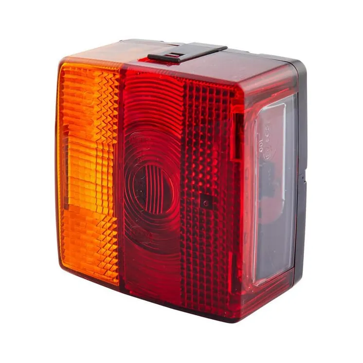 Aizmugurējais lukturis kvadrātveida, 12V, dzintara/sarkans, pieskrūvēts, 102x55x98mm, 2SE004623001 Hella 0009689970 0009689970N