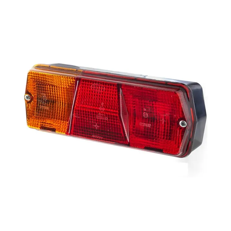 Aizmugurējais lukturis LH taisnstūrveida, 12/24V, sarkans/oranžs/dzintars, skrūvējams, 201x71x76mm, 2SD001680271 Hella