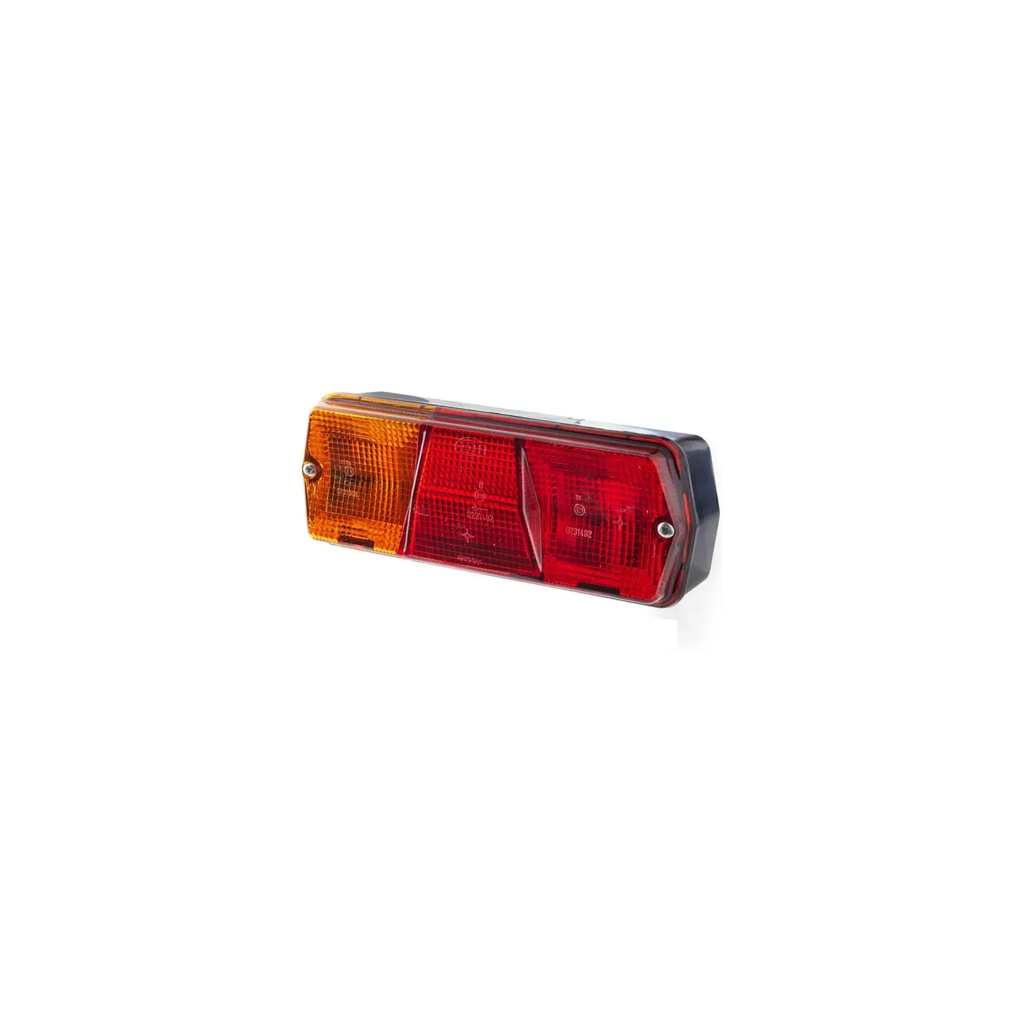 Aizmugurējais lukturis LH taisnstūrveida, 12/24V, sarkans/oranžs/dzintars, skrūvējams, 201x71x76mm, 2SD001680271 Hella