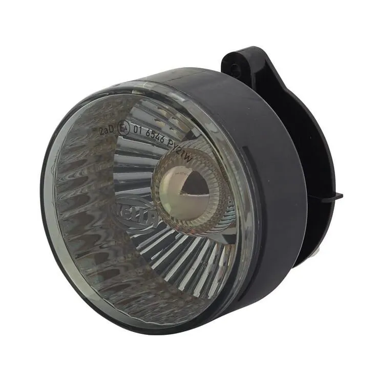 Gaismas indikators 21W, apaļš, 12V, dzeltens/pelēks, korpuss: sudrabs, ieskrūvēts, 66mm AMP spraudnis, 2BA009001191 Hella