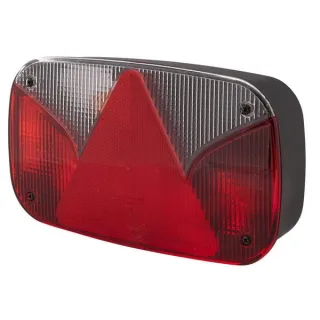 Aizmugurējais lukturis LH taisnstūrveida, 12V, sarkans/dzintars, pieskrūvēts, 247x60x138mm, 2VA998232291 Hella