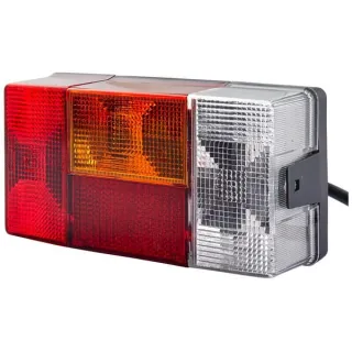 Rear light LH rectangular, 12/24V, red/orange/white, bolt on, 210x66x108mm,   2VP006040111 Hella