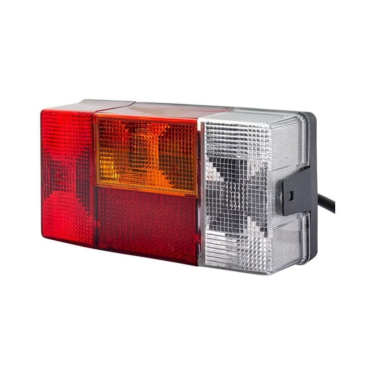 Rear light LH rectangular, 12/24V, red/orange/white, bolt on, 210x66x108mm,   2VP006040111 Hella