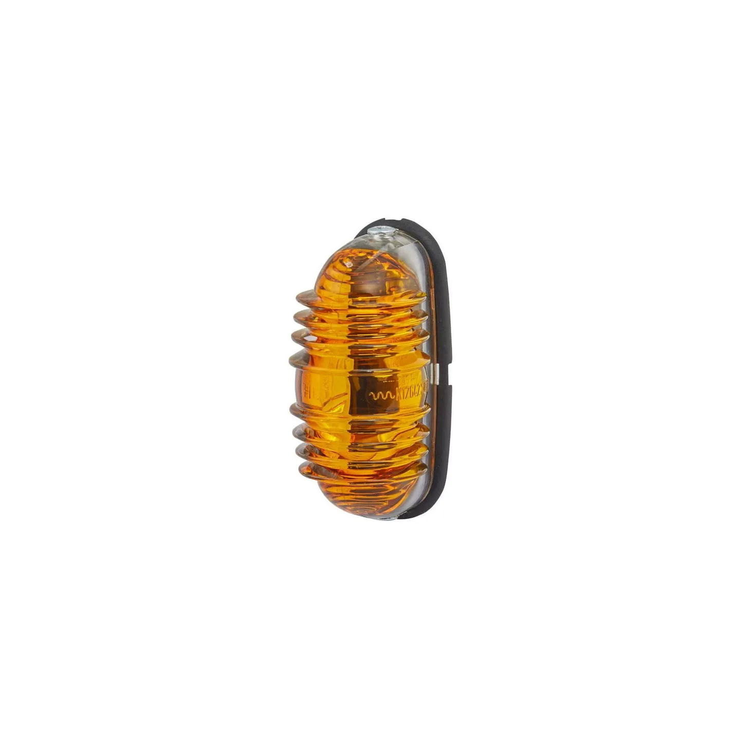Indicator light 18W, oval, 12V, amber, housing: silver, bolt on, 83x41mm,   2BA001227201 Hella