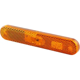 Gaismas gaismas diode, 0,50 W, taisnstūrveida, 12 V, dzeltena, korpuss: oranžs, pieskrūvēts, 134,9 x 9,5 x 23,4 mm AMP spraudnis