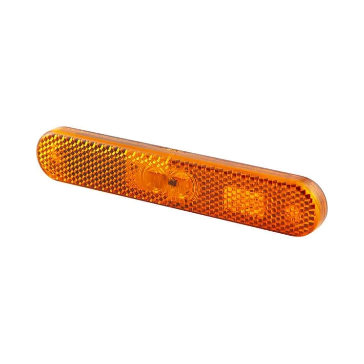 Gaismas gaismas diode, 0,50 W, taisnstūrveida, 12 V, dzeltena, korpuss: oranžs, pieskrūvēts, 134,9 x 9,5 x 23,4 mm AMP spraudnis