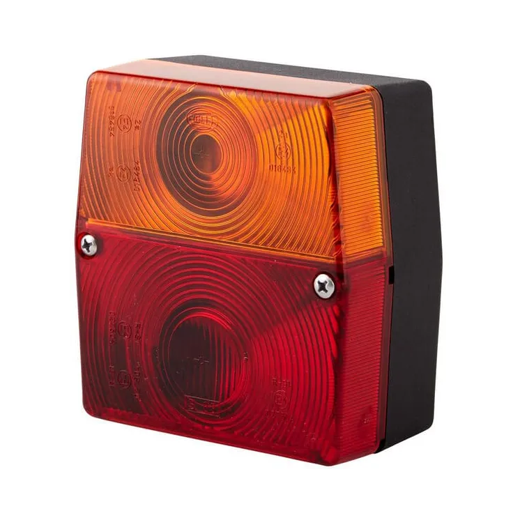 Aizmugurējais lukturis kvadrātveida, 12V, sarkans/oranžs, pieskrūvēts, 98x51x103mm, 2SE998530061 Hella