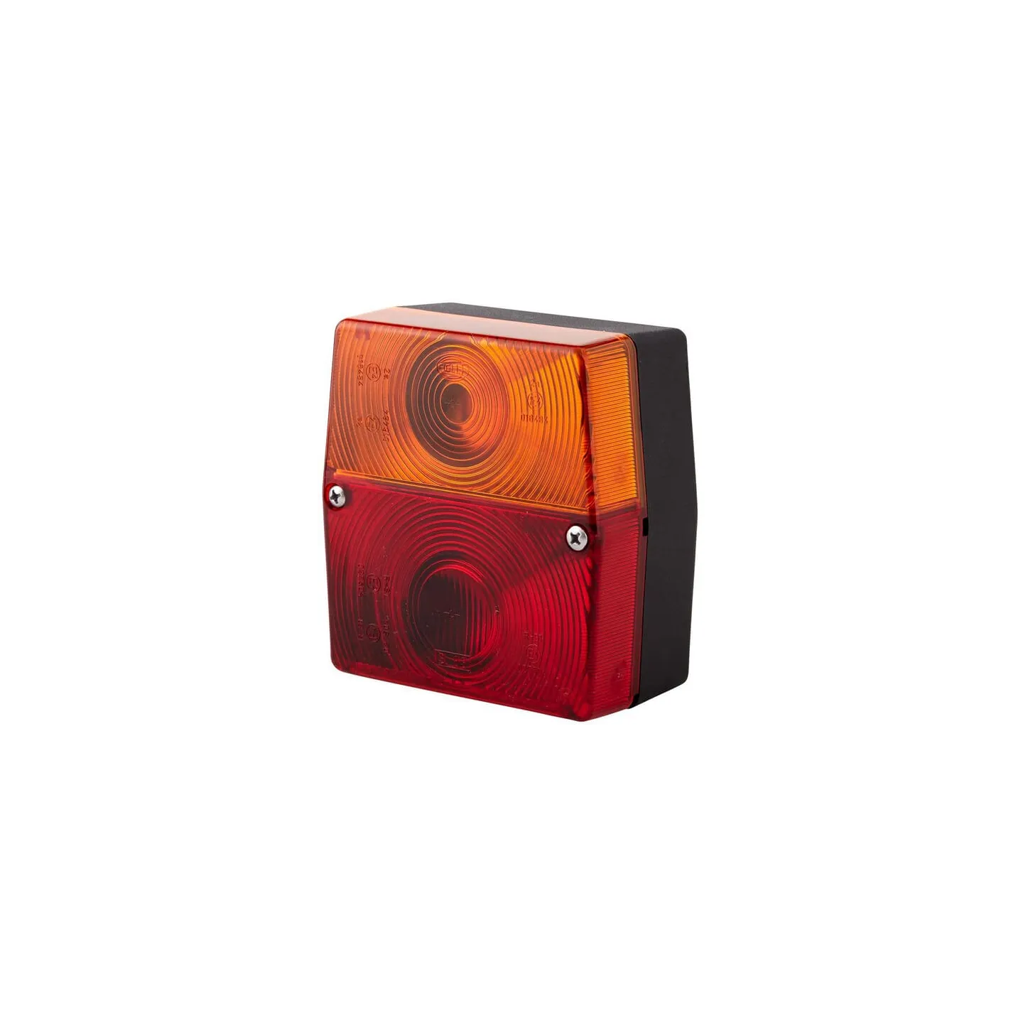 Aizmugurējais lukturis kvadrātveida, 12V, sarkans/oranžs, pieskrūvēts, 98x51x103mm, 2SE998530061 Hella