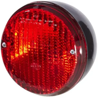 Fog light round, 12/24V, red, bolt on,  140mm, Blade terminal,   2NE001423011 Hella