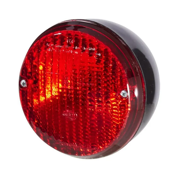 Fog light round, 12/24V, red, bolt on,  140mm, Blade terminal,   2NE001423011 Hella