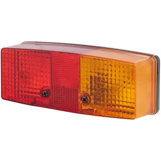 Rear light RH rectangular, 12/24V, red/orange, bolt on, 158x51x64mm,   2SD003184041 Hella AL32070 VPM3718