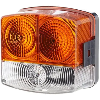 Direction and position light RH 21/10W, square, 12V, amber/transparent, bolt on, 95x54.5x90mm,   2BE002776261 Hella
