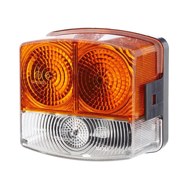 Direction and position light RH 21/10W, square, 12V, amber/transparent, bolt on, 95x54.5x90mm,   2BE002776261 Hella