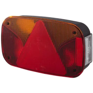 Aizmugurējais lukturis LH taisnstūrveida, 12V, sarkans/oranžs/balts, pieskrūvēts, 244x60x138mm, 5-pin, 2VB998232011 Hella