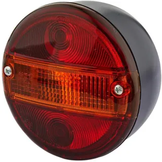 Aizmugurējais lukturis apaļš, 12/24V, dzintara/sarkans, pieskrūvēts, 140mm, 2SD001685211 Hella